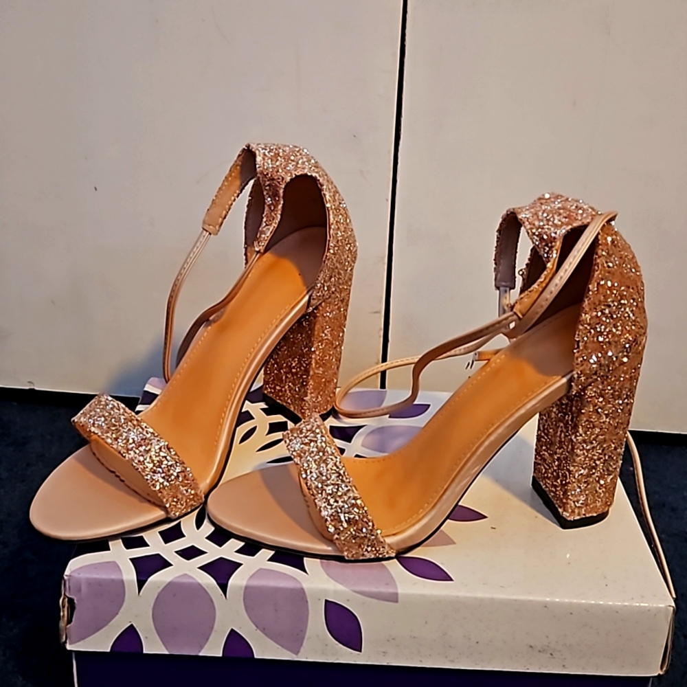 Pink Sparkly Lace Up Heels